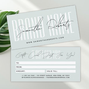Moderne typografie voor cadeaukaart met merknaam i