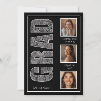 Moderne typografie voor feestjes van afgestudeerde kaart