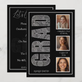 Moderne typografie voor feestjes van afgestudeerde kaart (Voorkant / Achterkant)