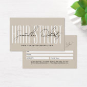 Moderne typografie voor kapsalonscript cadeaubon visitekaartje (Bureau)