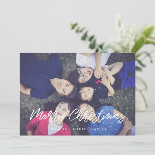 Moderne Typografie voor kerst Feestdagenkaart (Staand voorkant)