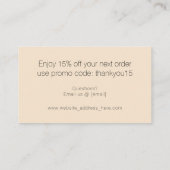 Moderne Typografie voor kleine bedrijven Bedankt B Visitekaartje (Achterkant)