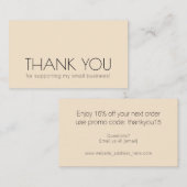 Moderne Typografie voor kleine bedrijven Bedankt B Visitekaartje (Voorkant / Achterkant)