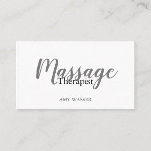 Moderne typografie voor massagetherapeut script visitekaartje