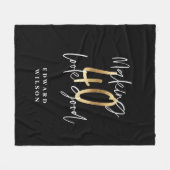 Moderne typografie voor zwart en goud 40e verjaard fleece deken (Voorkant (Horizontaal))