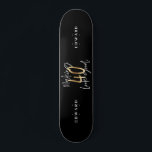Moderne typografie voor zwart en goud 40e verjaard persoonlijk skateboard<br><div class="desc">Moderne typografie voor zwart en goud,  40ste verjaardagscadeau. Deel van een elegant stijlvol collectie.</div>