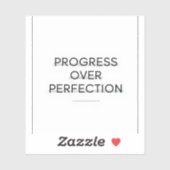 Moderne typografie vooruitgang boven perfectie tek sticker (Vel)