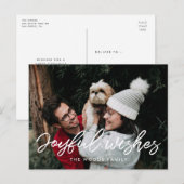 Moderne typografie Vreugdevolle wensen Vakantiefot Briefkaart (Voorkant / Achterkant)