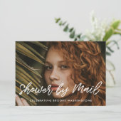 Moderne typografie Vrijgezellenfeest per mail foto Kaart (Staand voorkant)