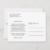 Moderne typografie vrijgezellenfeest per post beda bedankkaart (Achterkant)