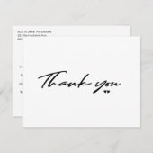 Moderne typografie vrijgezellenfeest per post beda bedankkaart (Voorkant / Achterkant)