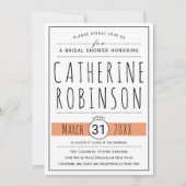 Moderne typografie vrijgezellenfeest voor perzikbr kaart (Voorkant)