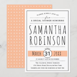 Moderne typografie vrijgezellenfeest voor perzikbr kaart