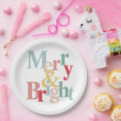 Moderne typografie Vrolijk en helder Papieren Bordje (Feest)