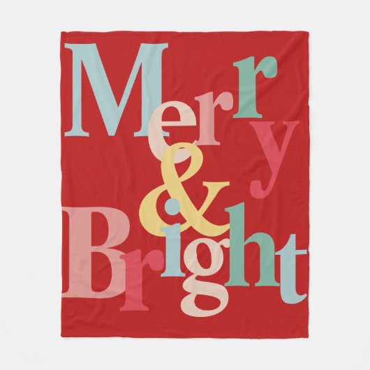 Moderne typografie Vrolijk en helder rood Fleece Deken (Voorkant)