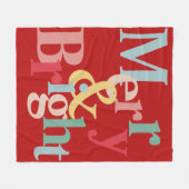 Moderne typografie Vrolijk en helder rood Fleece Deken (Voorkant (Horizontaal))