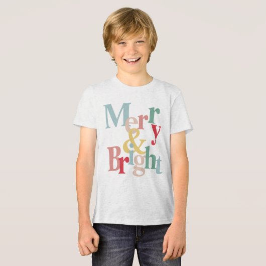 Moderne typografie Vrolijk en helder Tri-Blend Shirt (Voorkant volledig)