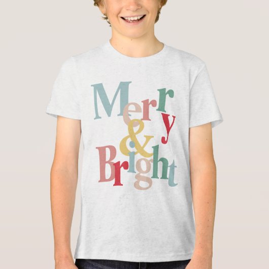 Moderne typografie Vrolijk en helder Tri-Blend Shirt (Voorkant)