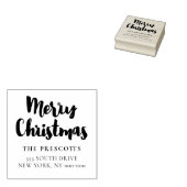 Moderne typografie Vrolijk kerstadres Rubberstempel (Gestempeld)