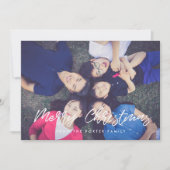 Moderne Typografie Vrolijk Kerstfeest 4 Foto Feestdagenkaart (Voorkant)