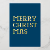 Moderne Typografie Vrolijk Kerstfeest Folie Kaart (Voorkant)