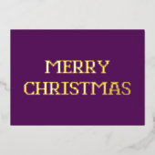 Moderne Typografie Vrolijk Kerstfeest Folie Kaart (Voorkant)