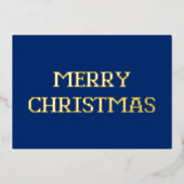 Moderne Typografie Vrolijk Kerstfeest Folie Kaart (Voorkant)