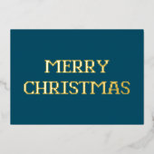 Moderne Typografie Vrolijk Kerstfeest Folie Kaart (Voorkant)