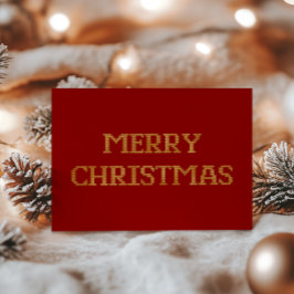 Moderne typografie vrolijk kerstfeest foliekaart folie feestdagenkaart