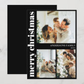 Moderne typografie Vrolijk Kerstfeest Kaart (Voorkant / Achterkant)