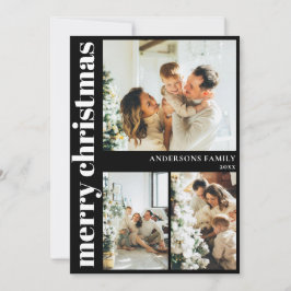 Moderne typografie Vrolijk Kerstfeest Kaart