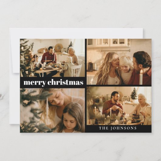 Moderne typografie Vrolijk Kerstfeest Kaart (Voorkant)