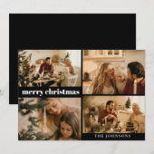 Moderne typografie Vrolijk Kerstfeest Kaart (Voorkant / Achterkant)