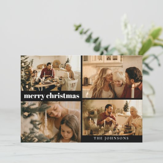 Moderne typografie Vrolijk Kerstfeest Kaart (Staand voorkant)