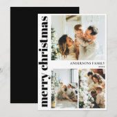 Moderne typografie Vrolijk Kerstfeest Kaart (Voorkant / Achterkant)