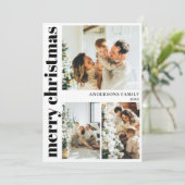 Moderne typografie Vrolijk Kerstfeest Kaart (Staand voorkant)