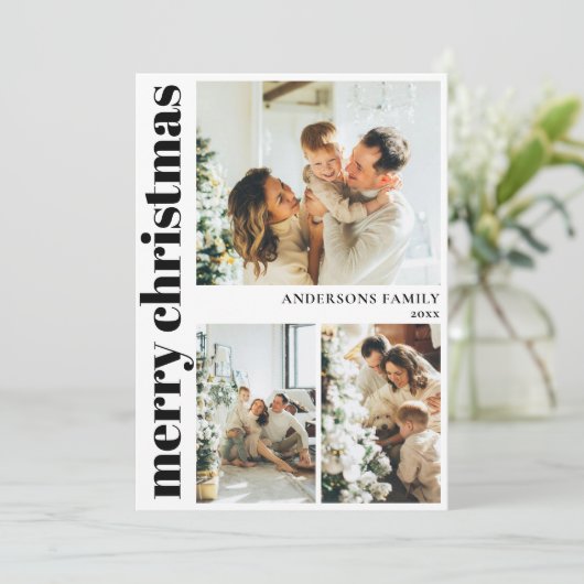 Moderne typografie Vrolijk Kerstfeest Kaart (Staand voorkant)