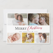 Moderne typografie Vrolijk Kerstfeest Meerdere fot Feestdagenkaart (Voorkant)