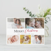 Moderne typografie Vrolijk Kerstfeest Meerdere fot Feestdagenkaart (Staand voorkant)