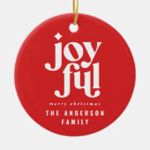 moderne typografie vrolijke fotovakantie kerstmis keramisch ornament (Voorkant)