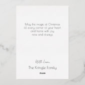 Moderne Typografie Vrolijke Kerstkrans Folie Kaart (Achterkant)