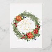 Moderne Typografie Vrolijke Kerstkrans Folie Kaart (Voorkant)