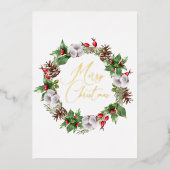 Moderne Typografie Vrolijke Kerstkrans Folie Kaart (Voorkant)