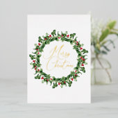 Moderne Typografie Vrolijke Kerstkrans Folie Kaart (Staand Voorkant)