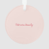 Moderne typografie Vrolijke Kerstmis familienaam Ornament (achterkant)