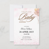 Moderne typografie Waterverf Baby Showe Kaart (Voorkant)