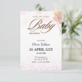 Moderne typografie Waterverf Baby Showe Kaart (Staand voorkant)