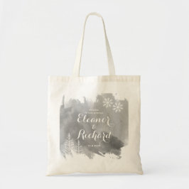 Moderne typografie waterverf grijze bruiloft welko tote bag