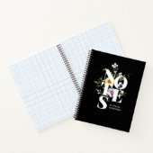 Moderne Typografie Waterverf Wildbloemen & Naam Notitieboek (Binnen)
