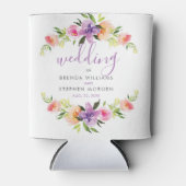 Moderne Typografie Waterverven Bloemen Lijst Blikjeskoeler (Voorkant)